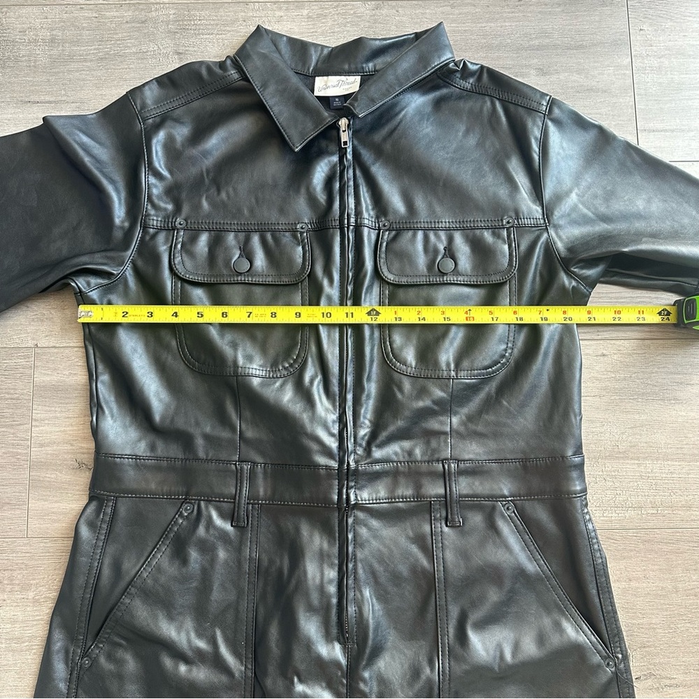 EUC Women's Universal Thread Short Sleeve Faux Leather Utility Dress - size 16 - Picture 3 of 5